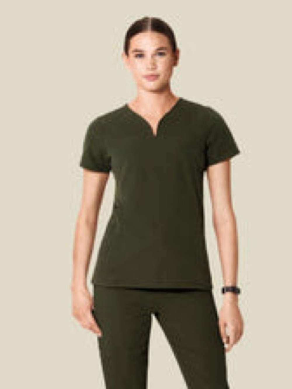 Mandala Curved V Neck scrub top